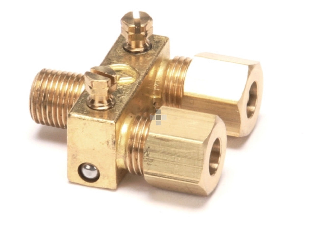 Imperial Range 1003 Dual Pilot Valve (3/16" CC x 1/8" NPT, Brass)