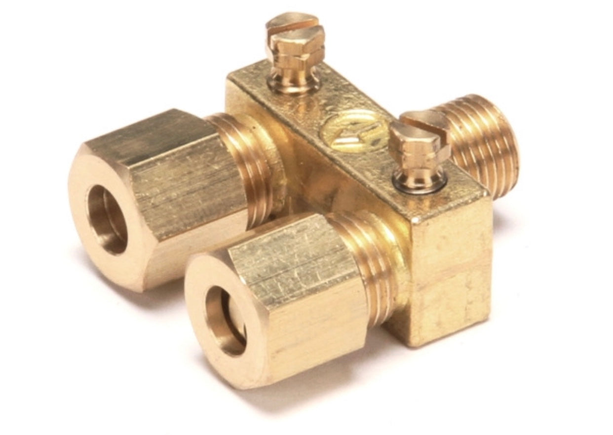 Imperial Range 1003 Dual Pilot Valve (3/16" CC x 1/8" NPT, Brass)